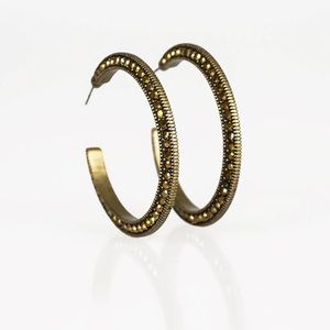 Gold rhinestone hoops